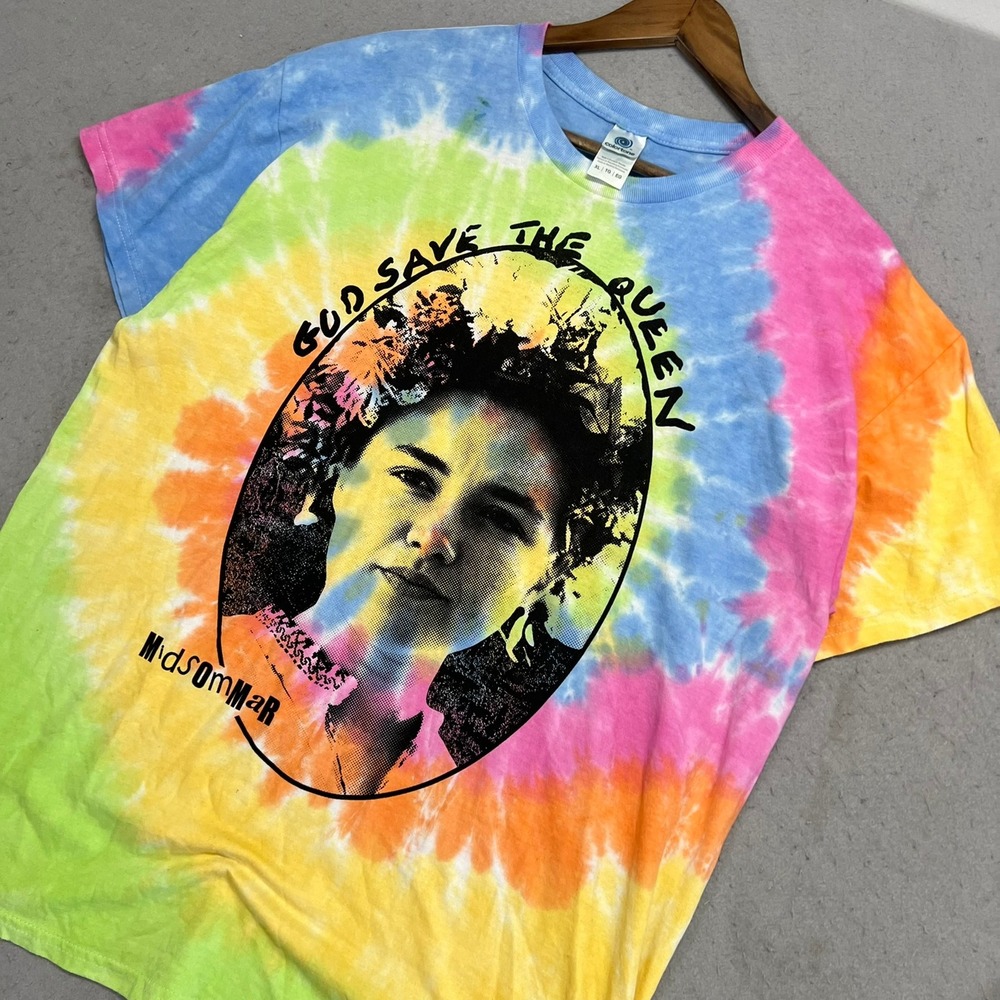 Midsommar God Save The Queen Tie Dye Graphic T-Shirt Mens XL A24 Tee *RARE*